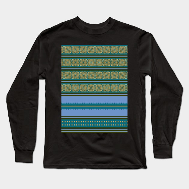 Traditional Ethnic Peruvian Inca Andean Pattern 2 Long Sleeve T-Shirt by oknoki